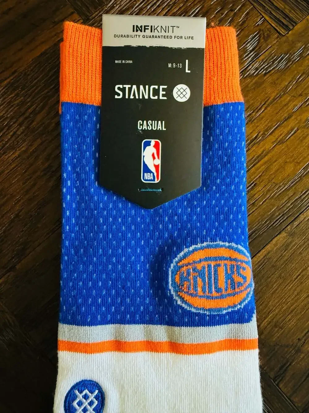 Men's New York Knicks NBA Basketball Stance Stripe Crew Socks Size Large 9-13